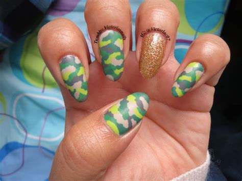 Army green matte camo nails / nail art | My Nail Art | Pinterest