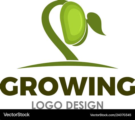 Growing seed logo design Royalty Free Vector Image