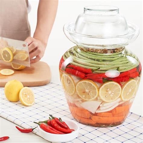 Chinese Korean Transparent Glass Kimchi Jar Househ... – Grandado