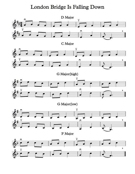 Free Violin Sheet Music – London Bridge is Falling Down | Violin sheet ...