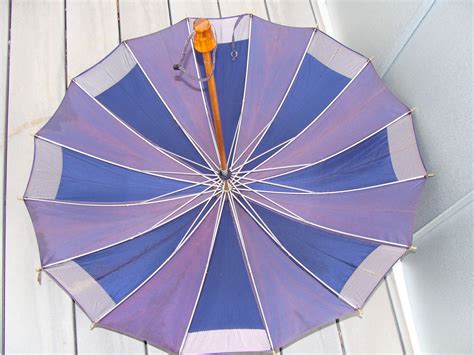 Vintage Purple and White Checkerboard Parasol