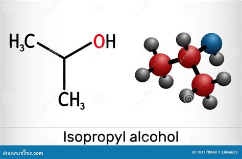 Isopropyl Alcohol, 2-propanol, Isopropanol, C3H8O Molecule. it is ...