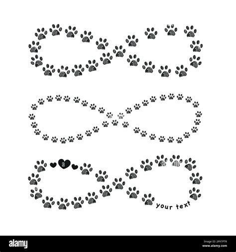 Paw prints animal love tattoo design infinity symbols Stock Vector Image & Art - Alamy