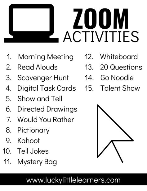 Zoom Activities to Use with Distance Learning - Lucky Little Learners