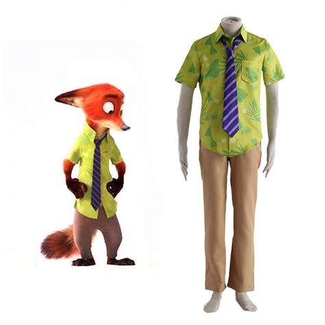 Zootopia Fox Nick Wilde Cosplay Outfits Costumes Full Set ( free ...