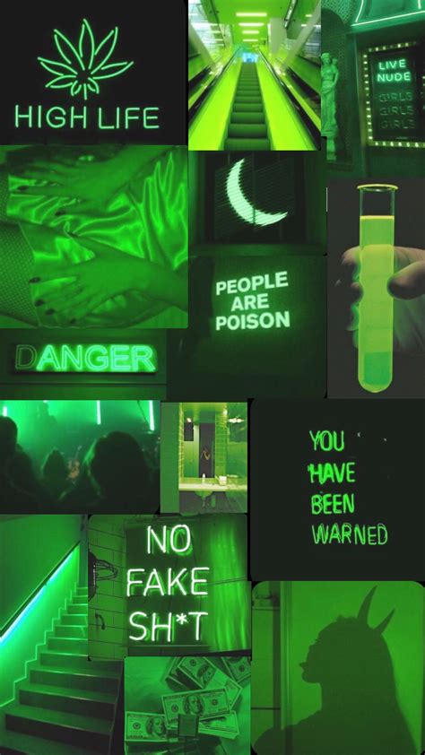 Aesthetic green neon collage wallpaper | Pretty wallpaper iphone, Trippy iphone wallpaper ...