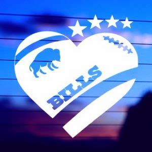 BILLS HEART FOOTBALL CAR DECAL STICKER