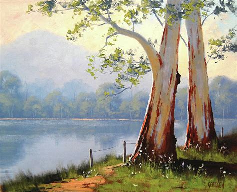 Lakeside Gums Painting by Graham Gercken