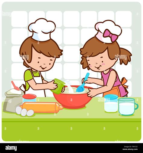 Cartoon chef kids baking cooking hi-res stock photography and images - Alamy