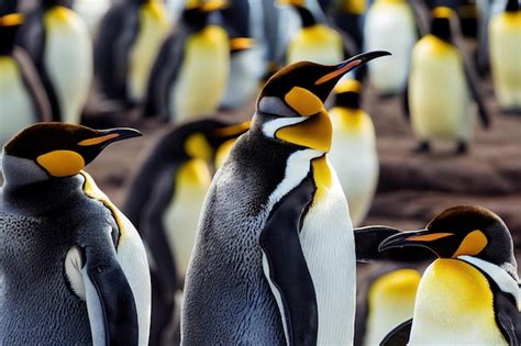 Premium Photo | Bright funny emperor penguins living at south pole