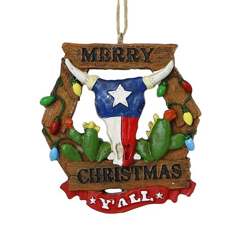 Texas Christmas Ornament, Merry Christmas Y'All