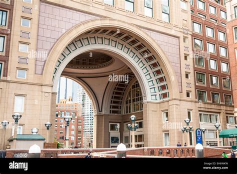 Arch at Rowes Wharf, Boston Harbor Hotel, Atlantic Avenue, Boston, Massachusetts, USA Stock ...