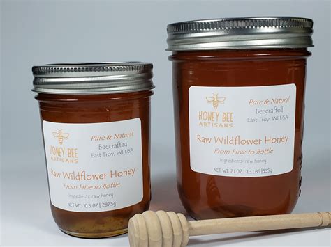 Raw Wildflower Honey - 10.5 oz. or 21 oz. (1.3 Ib) > Honey Bee Artisans