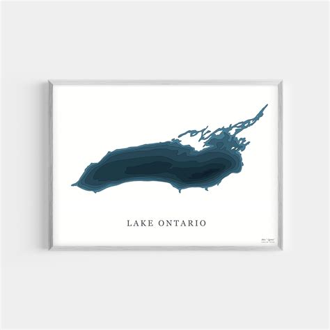 Lake Ontario Depth Map Print Bathymetric Contours Lake | Etsy