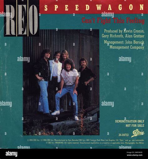 Can't Fight This Feeling - REO Speedwagon - Vintage vinyl album cover Stock Photo - Alamy