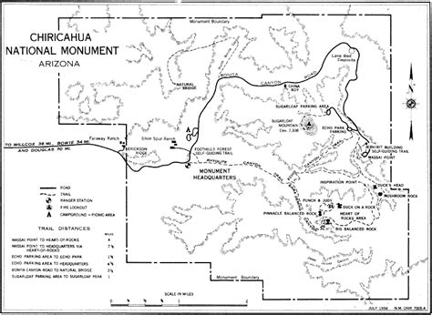 Chiricahua National Monument Map