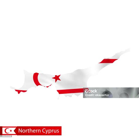 Northern Cyprus Map With Waving Flag Of Country Stock Illustration ...