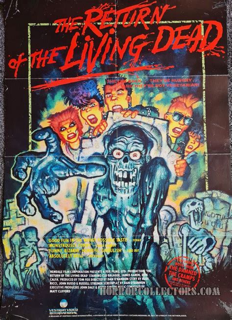 RETURN OF THE LIVING DEAD BRITISH VESTRON VIDEO POSTER - Horror Collectors