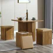WOODYHOME 5 Piece Kitchen Table Set with Chair, with Storage, Dining ...