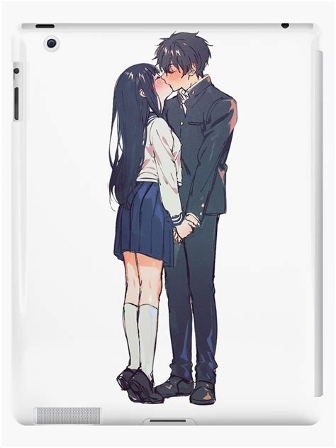 "Cute anime couple kiss" iPad Case & Skin for Sale by SADDESTONE ...