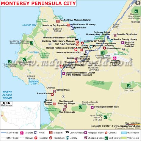 Monterey Peninsula Map | City Map of Monterey Peninsula