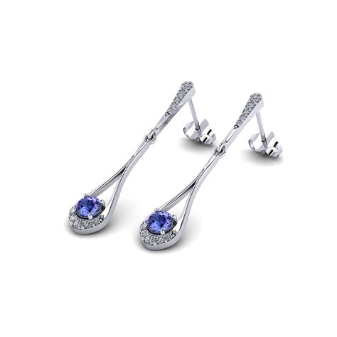 Tanzanite Teardrop Dangle Earrings - Jewelry Designs