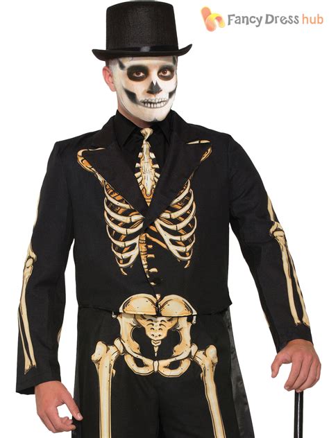 Mens Ladies Skeleton Costume Halloween Suit Dress Fancy Dress Outfit Couples | eBay