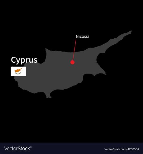 Detailed map of cyprus and capital city nicosia Vector Image