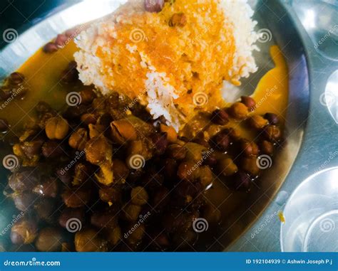 Kerala Traditional Food Puttu and Kadala Curry in a Steel. Plate Stock ...