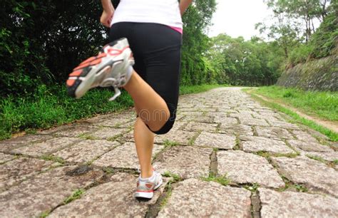 Fitness Woman Runner Running on Trail Stock Image - Image of happy, legs: 40957907