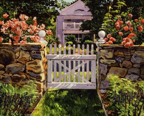 White Picket Fence Gate Painting by David Lloyd Glover | Saatchi Art