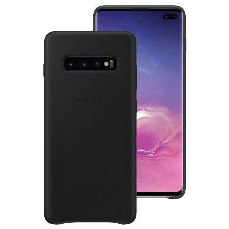 Official Samsung Galaxy S10 Plus Leather Cover Case - Black