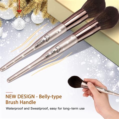 BESTOPE 18 Pcs Makeup Brushes Belly-Type Handle Series Professional Premium Synthetic Contour ...