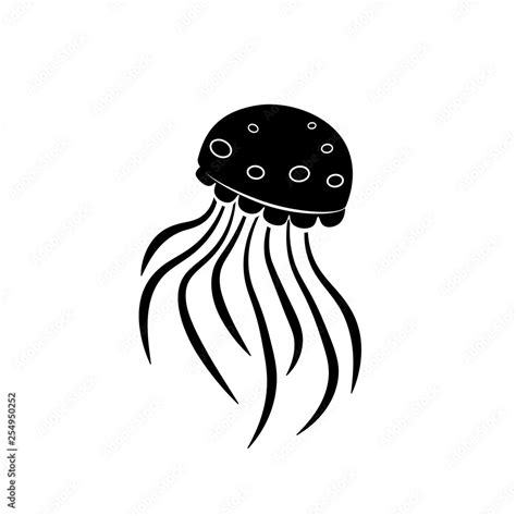 Box Jellyfish silhouette icon. Clipart image isolated on white background Stock Vector | Adobe Stock