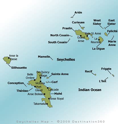 Seychelles Map - Map of Seychelles Islands