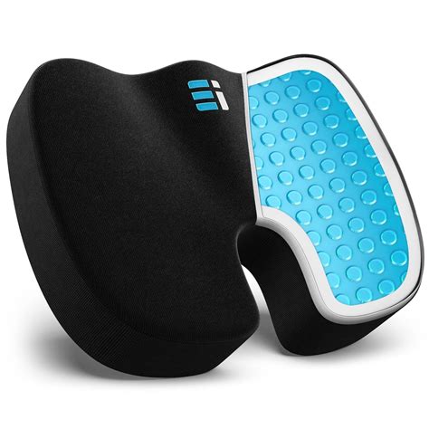 ERGONOMIC INNOVATIONS Gel Enhanced Memory Foam Seat Cushion for Office Chair, Coccyx Lower Back ...