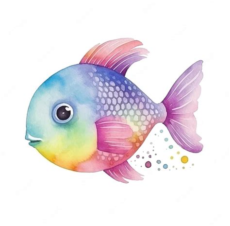 Premium Vector | Rainbow Fish watercolor paint