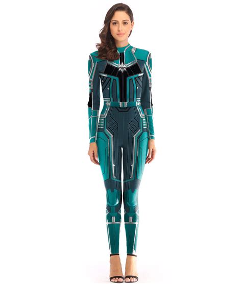 Carol Danvers Captain Marvel Kree Uniform Cosplay Halloween Costume ...