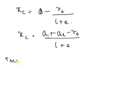 SOLVED: Prove the equation in green Elliptic Orbits (e x^2 + y^2 = (ro ...