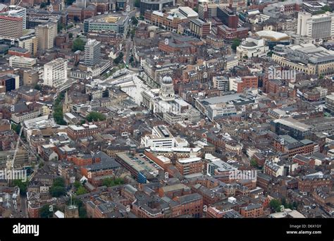 Aerial image of Nottingham city centre with the Town Hall and Market ...