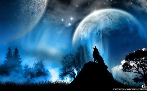 Fantasy Wolf And Moon - Entertainers Blog