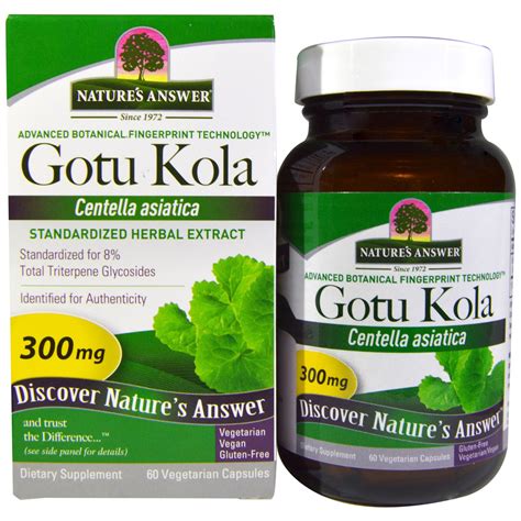 Nature's Answer, Gotu Kola, Standardized Herbal Extract, 300 mg, 60 Vegetarian Capsules - iHerb.com