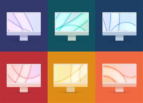 Free Colorful Apple iMac 24 Inches 2021 Mockup PSD - Good Mockups