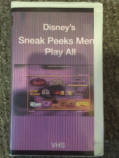 Sneak Peeks Menu Play All Volume 1 (2004 VHS/DVD) | AaronTechnicolor ...