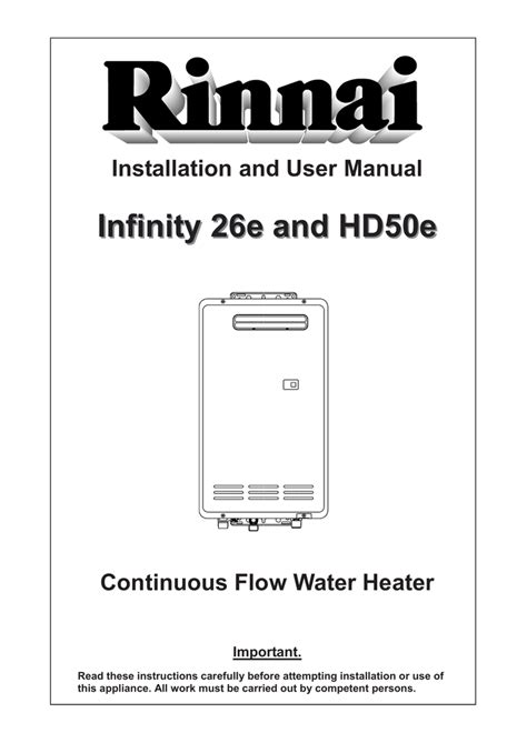 Rinnai INFINITY 26 Plus User manual | Manualzz