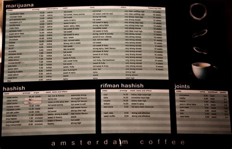 amsterdam coffee shops menu - Google Search | Amsterdam coffee shop menu, Amsterdam coffee shop ...