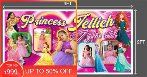 BIRTHDAY TARPAULIN PRINCESS THEME 4X2FT | Lazada PH