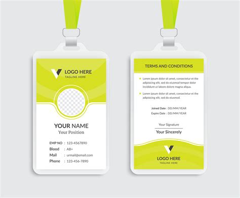 Vertical employee id card template design 6936002 Vector Art at Vecteezy