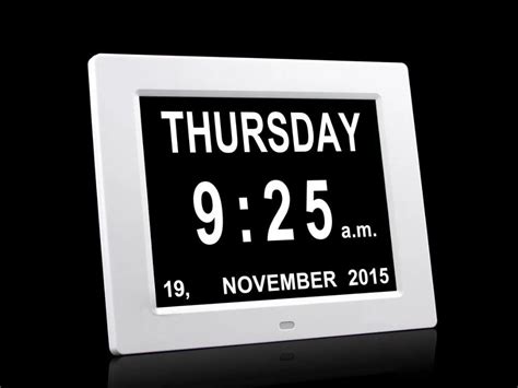 8 Inch Digital Display Clock With Day Of The Week Elderly Dementia Seniors Clock Digital ...