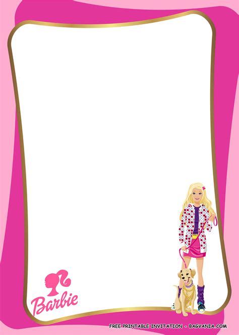 Blank Barbie Birthday Invitation Template